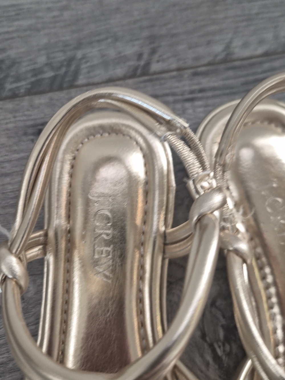 J. Crew Metallic Rose Gold Knotted Strappy Sandals - Picture 5 of 7